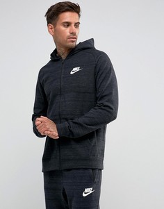 Черный трикотажный худи на молнии Nike 883025-010 - Черный