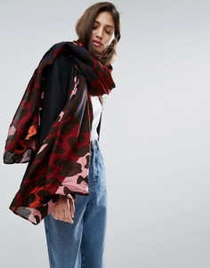 Oversize-шарф с разноцветным леопардовым принтом ASOS - Мульти