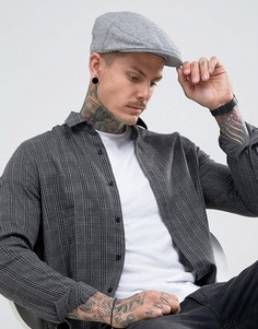 Серая плоская кепка из мельтона ASOS - Серый