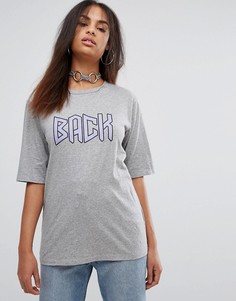 Свободная футболка с логотипом на спине Back by Ann Sofie Back - Серый