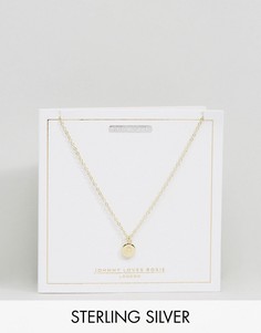Позолоченное ожерелье с подвеской-диском со знаком зодиака Лев Johnny Loves Rosie - Золотой