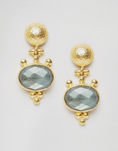 Серьги-подвески с камнем Ottoman Hands - Золотой