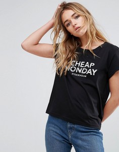 Черная футболка с логотипом Cheap Monday Drawn - Черный
