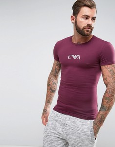 Бордовая обтягивающая футболка Emporio Armani - Красный