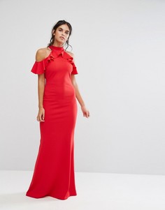 Платье макси с оборками City Goddess - Красный