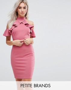 Платье-футляр с оборкой City Goddess Petite - Розовый