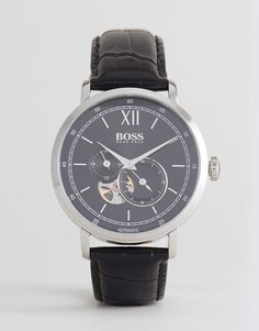 Фирменные часы с кожаным ремешком BOSS By Hugo Boss 1513504 - Черный