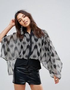 Монохромная рубашка с кейпом Liquorish - Черный