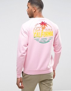 Свитшот с круглым вырезом и надписью California на спине Wetts - Розовый