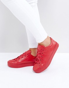 Кроссовки со шнуровкой Monki - Красный