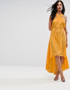 Платье-халтер макси с отделкой AQ AQ - Желтый