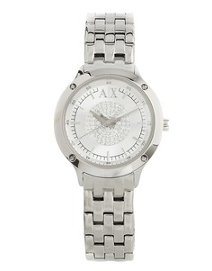 Серебристые часы со стразами в центре Armani Exchange AX5415 - Серебряный