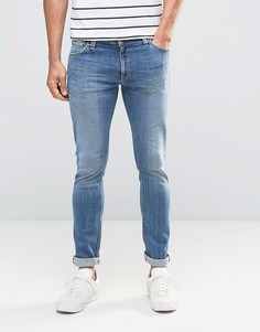 Супероблегающие джинсы цвета индиго Nudie Skinny Lin - Синий
