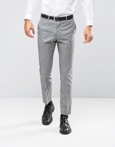 Серые зауженные брюки из 100% шерсти ASOS - Серый