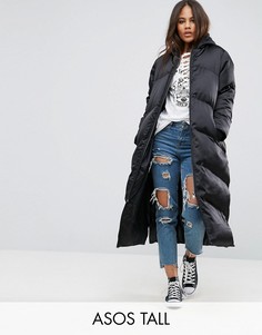 Длинная дутая куртка ASOS TALL - Черный