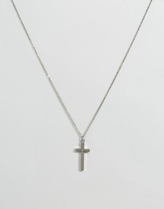 Ожерелье с подвеской-крестиком Icon Brand - Серебряный