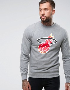 Свитшот с круглым вырезом Mitchell & Ness NBA Miami Heat - Серый