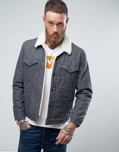 Серая куртка с подкладкой из искусственного меха Levis Type 3 - Серый
