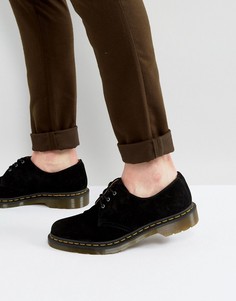 Замшевые туфли с 3 люверсами Dr Martens 1461 - Черный