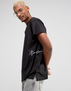 Черная футболка с заниженной линией плеч Mennace - Черный