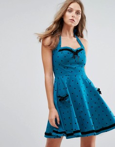 Платье-халтер в стиле ретро Hell Bunny Jolene - Синий