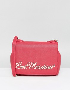 Сумка на плечо с ремешком-цепочкой и логотипом Love Moschino - Розовый