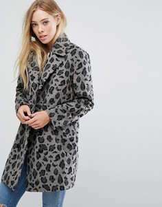 Пальто с леопардовым принтом Glamorous - Серый