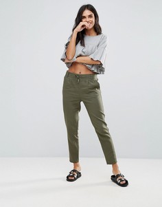 Льняные брюки со шнурком Only Summer - Зеленый