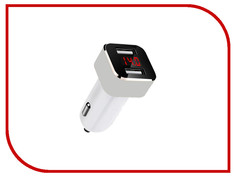 Аксессуар Разветвитель прикуривателя на 2 USB Intego C-28 White