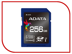 Карта памяти 256Gb - A-Data Premier Pro SDXC Class 10 UHS-I U3 ASDX256GUI3CL10-R