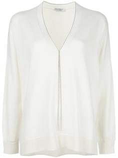 джемпер с V-образным вырезом и блестками Brunello Cucinelli