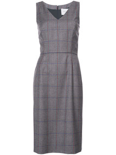 приталенное платье в клетку Carolina Herrera