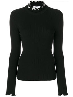 топ с контрастной отделкой MSGM