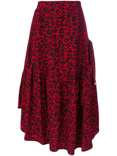 асимметричная юбка с леопардовым принтом  Barbara Bologna