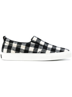 gingham checked slip-on sneakers MSGM