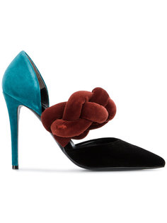 Pointy Velvet Pumps with Braided Strap Marco De Vincenzo