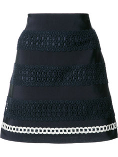 юбка с вышивкой крючком Alberta Ferretti