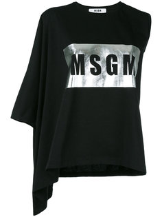 асимметричная футболка с логотипом MSGM