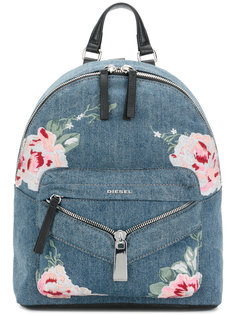 embroidered denim backpack Diesel