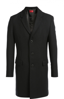 Однобортное пальто с добавлением шерсти HUGO