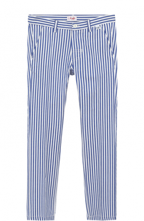 Хлопковые брюки прямого кроя в полоску Il Gufo