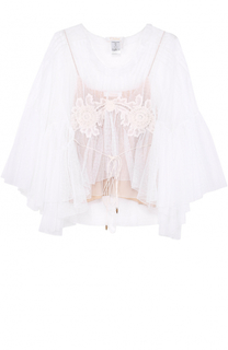 Кружевной многослойный топ с поясом Chloé