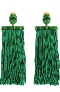 Серьги-клипсы с отделкой из бисера Oscar de la Renta