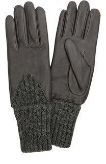 Кожаные перчатки с вязаными манжетами Agnelle