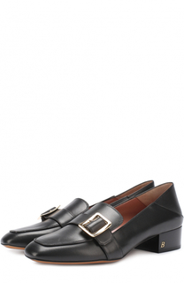 Кожаные туфли с пряжкой на устойчивом каблуке Bally