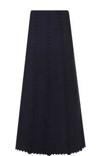 Шерстяная юбка-миди с фактурной отделкой Alaia