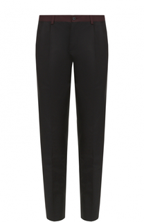 Шерстяные брюки прямого кроя с контрастными лампасами Dolce &amp; Gabbana