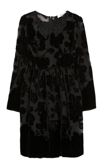 Мини-платье с завышенной талией и длинным рукавом Blugirl