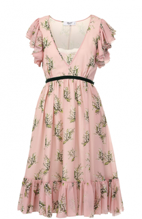 Платье-миди с оборками и цветочным принтом Blugirl