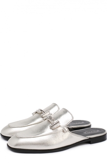 Сабо из металлизированной кожи с пряжкой Tod’s